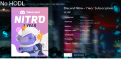 Discord Nitro – 1 Year Subscription, to buy for DIMI