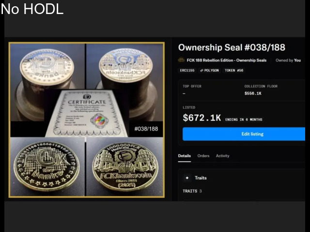 Phygital Coin No. 038/188 — FCK 188 Rebellion Edition (NoHODL × OpenSea)