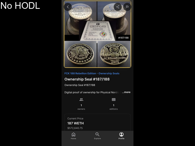 Unique Phygital collectible coin for sale - No. 187