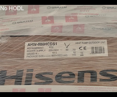 HURTOWO 28 KOMPLETÓW POMPY CIEPŁA HISENSE 8 kW – NOWE 100% Model: AHW-080HCDS1 + AHM-080HCDSAA