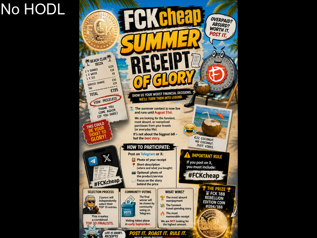 FCKcheap: Summer Receipt of Glory